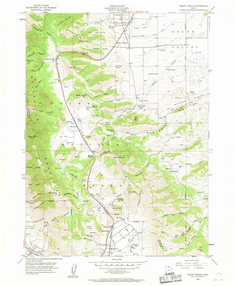 1955 Mount Pisgah Ut Utah Usgs Topographic Map Historic Pictoric