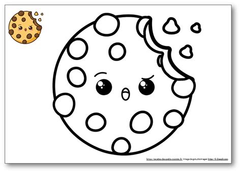 Coloriage D Un Cookie Kawaii Avec Mod Le Imprimer Gratuitement