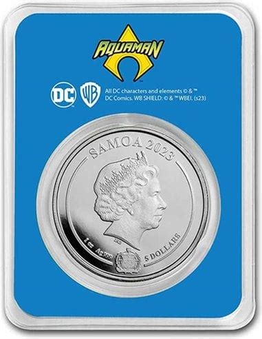 Aquaman Dc Comics Colorized Oz Silver Coin Samoa