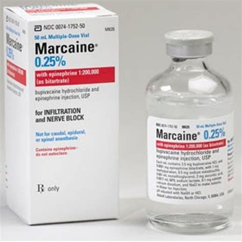 Marcaine® Bupivacaine Hcl 025 With Epinephrine 25mgml Mdv