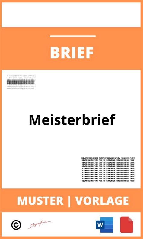 Meisterbrief Vorlage