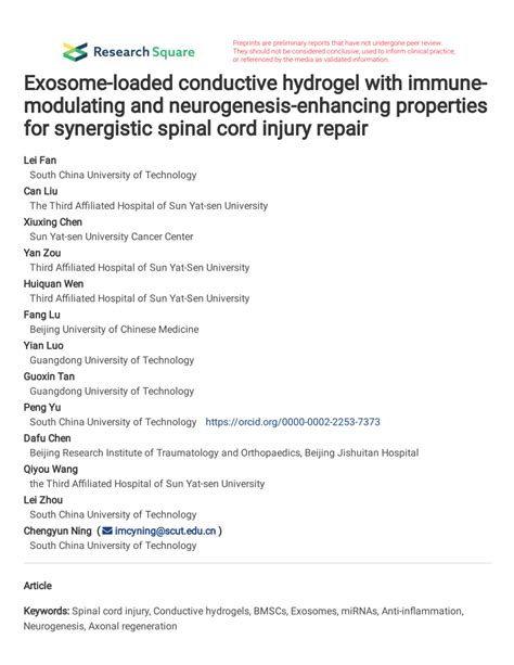 Pdf Exosome Loaded Conductive Hydrogel With Immune Modulating And Neurogenesis Enhancing