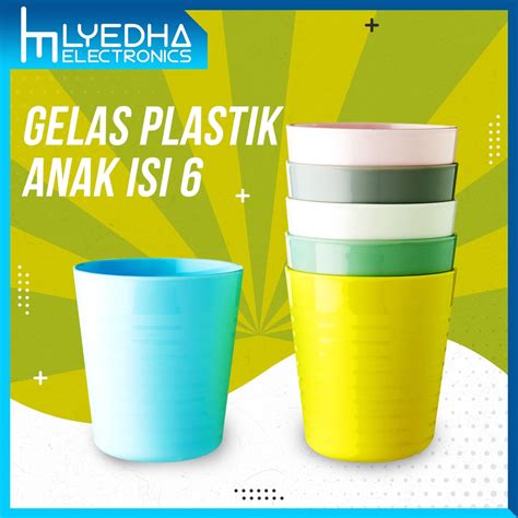 Jual Gelas Plastik Set Gelas Macaron Plastik Gelas Anak Isi Gelas