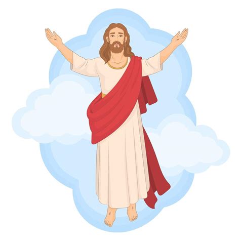 The Ascension Of Jesus Christ Between Clouds 5629655 Vector Art At Vecteezy