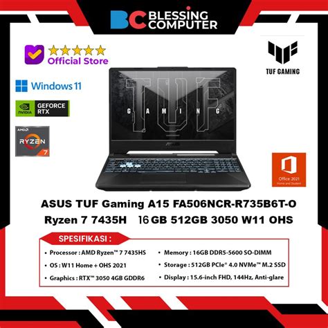 Jual Asus Tuf Gaming A Fa Ncr R B T O Ryzen Hs Gb Gb