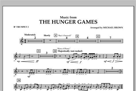 Music From The Hunger Games Bb Trumpet 2 By Michael Brown Sheet