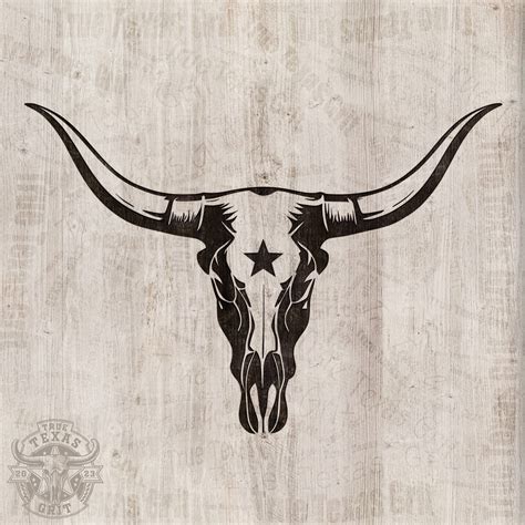 Texas Longhorn Skull Bull Skull for Laser Engraving or - Etsy