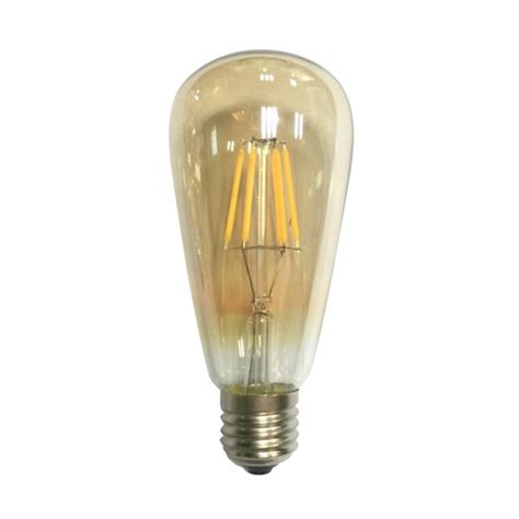 Led Filament E27 St64 Amber Dim 6w 2700k 230v Ac 590lm Ra80 Aca Lighting Apostolidis