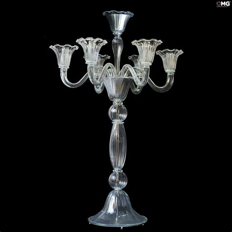 Table Lamp Flambeau Crystal 6 Light Original Murano Glass Omg