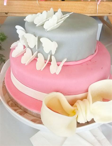 Flying Butterflies Cake Pink Ang Grey