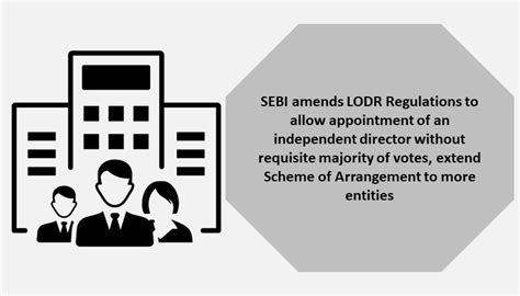 Sebi Amends Lodr Regulations To Allow Appointment Of An Independent