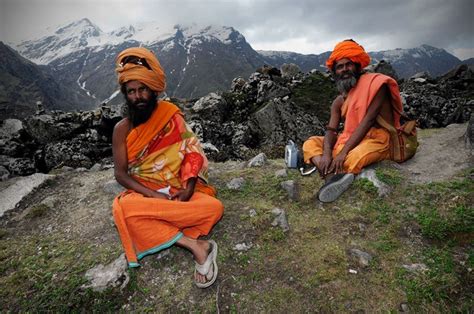 Two Shaivite Hindu Sadhus At Kedarnath Shrine Himalaya Man Style