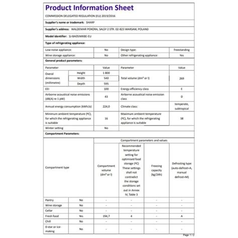 Sharp Sj Ba Imxbe Eu K Hl Gefrierkombination Schwarz Nofrost