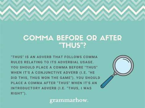 Where To Place A Comma With Thus Clear Examples