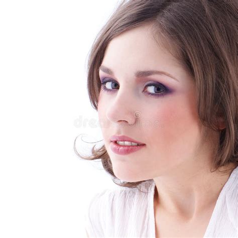 Ritratto Di Giovane Donna Del Caucasian Del Brunette Fotografia Stock Immagine Di Ragazza