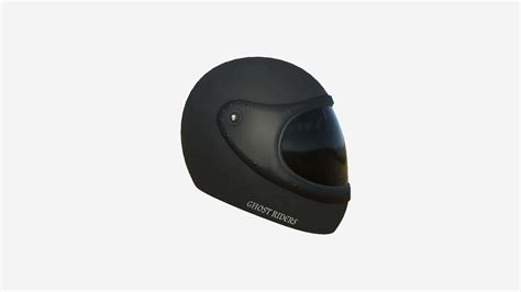 Motorcycle Helmet 02 - Black Skull 3D Model by gsommer