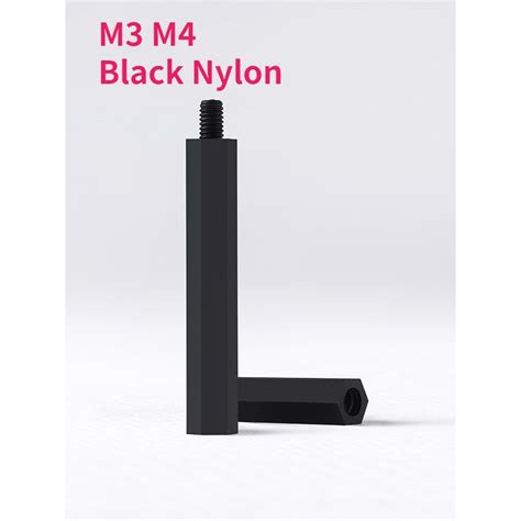 M M Black Hex Hexagon Nylon Column Standoff Spacer Column Plastic