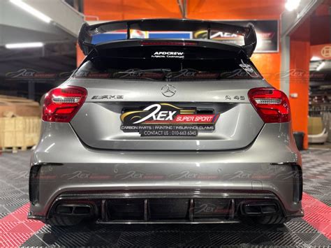 Abs Glossy Black Rear Diffuser For Mercedes Benz A Class【w176 A45 Amg Mj Mods