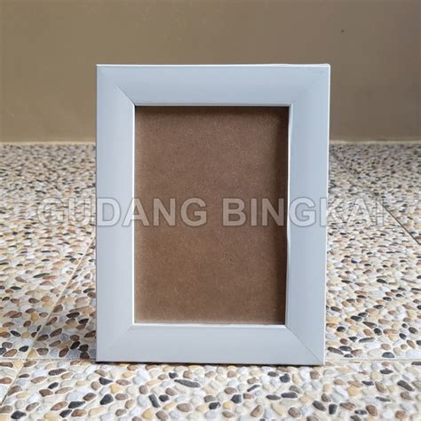 Jual Bingkai Foto 5R Putih Lebar Frame Photo Minimalis Elegan Pigura