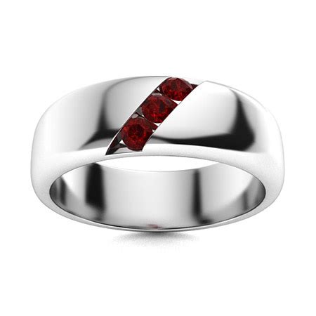 Men's Garnet Wedding Bands | Men's Garnet Rings | Diamondere (Natural ...