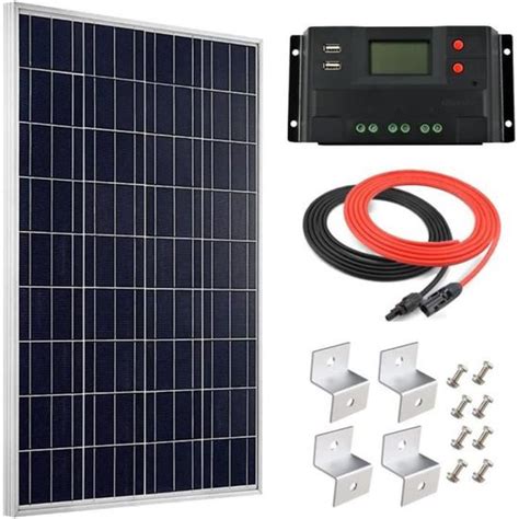 Kit Panneau Solaire W V Polycristallin Avec A Lcd Solaire