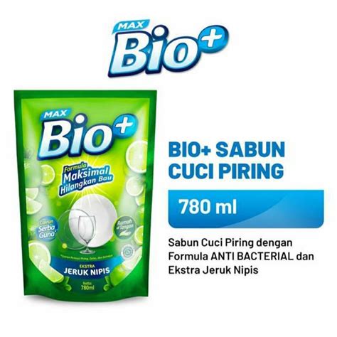 Jual Bio Sabun Cuci Piring Jeruk Nipis Anti Bakteri Pouch 780ml Free