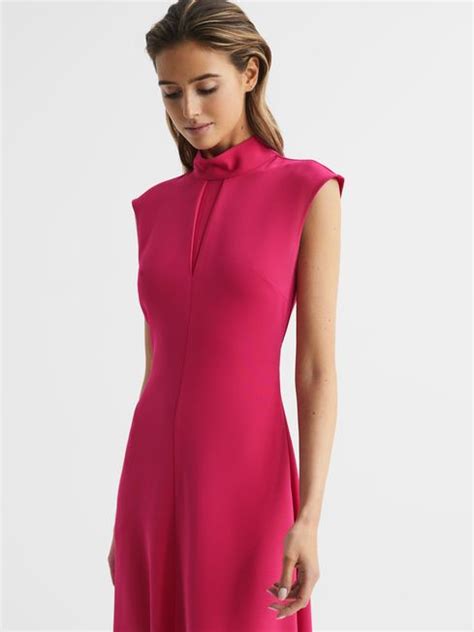 Reiss Livvy Open Back Midi Dress Reiss Australia