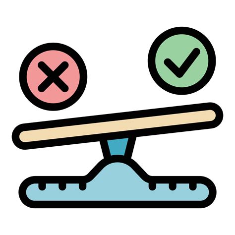 Rejected scales comparison icon color outline vector 15069288 Vector