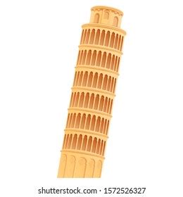 Cartoon Leaning Leaning Tower Pisa Vector Image Vectorielle De Stock