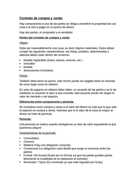 Do Parcial Oy C Profesor Rodolfo Lascano Contrato De Compra Y