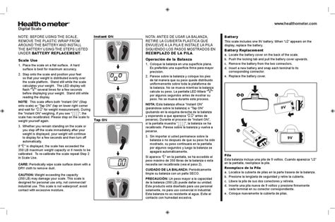 HEALTH O METER DIGITAL SCALE USER MANUAL Pdf Download | ManualsLib