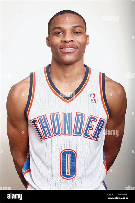 Oklahoma City Thunder S Russell Westbrook Poses For A Photo During