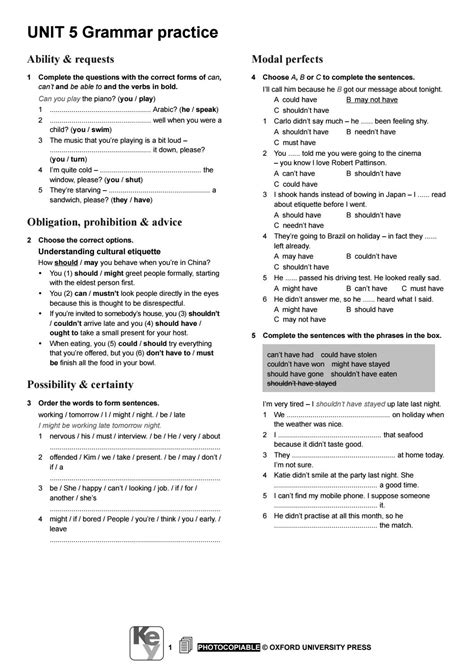 Grammar practice test