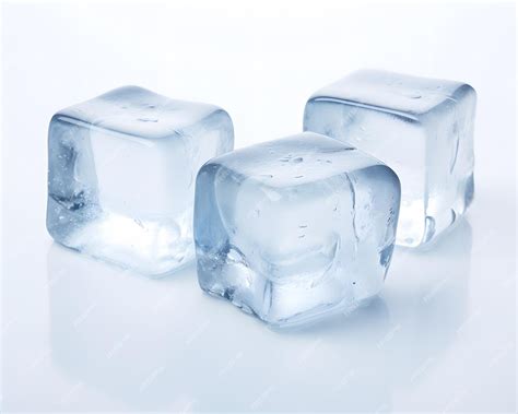 Premium Photo Two Ice Cubes That Are On A White Background