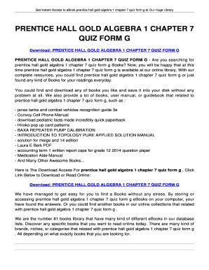 Chapter Test Form G Fill And Sign Printable Template Online