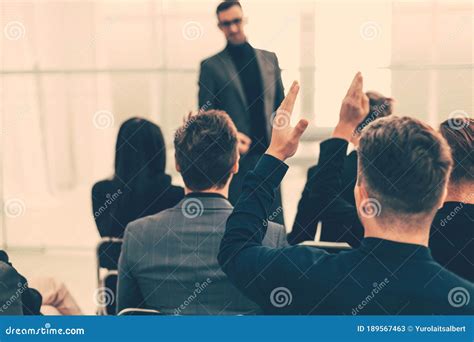 Employees Ask Questions To The Speaker During The Business Seminar