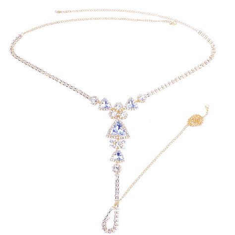 Sexy Cuerpo Triángulo Cristal Bikini Ropa Interior Para Mujer Bling Strass Vientre Cintura