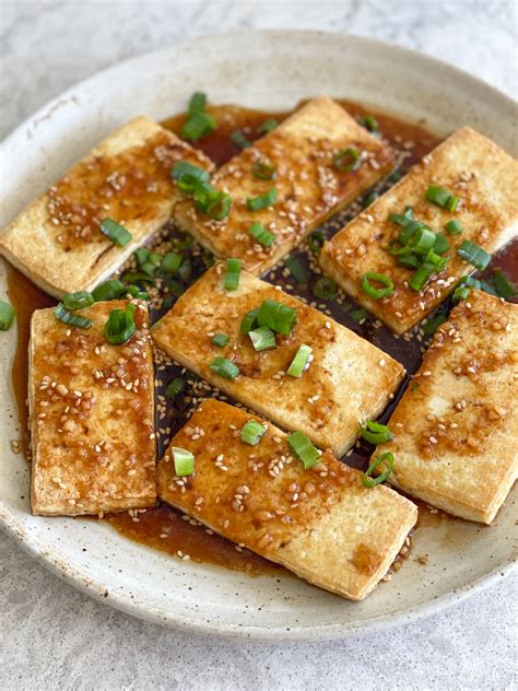 Pan Fried Tofu With Ginger Soy Dressing • Hip Foodie Mom