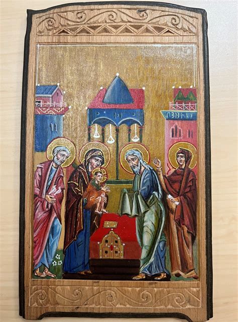 Presentation of Jesus Christ to the Temple, painting on wood (handmade ...