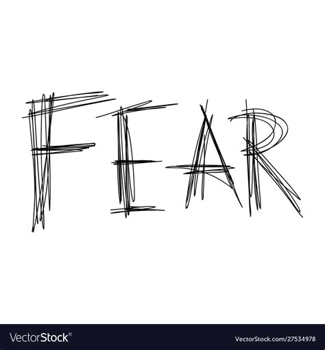 Handwriting Words Fear Royalty Free Vector Image