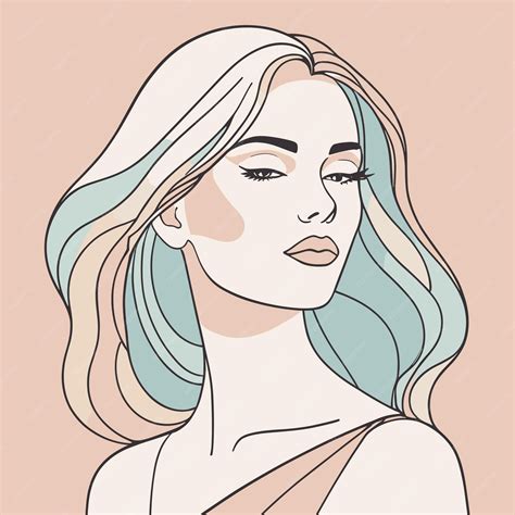 Ilustración Artística De Una Línea De Mujer Vector Premium