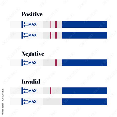 Vector Illustration Of Blue Positive Negative And Invalid Hcg