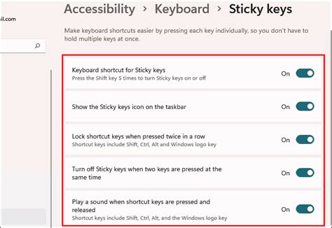 How to Turn Off Sticky Keys in Windows 11