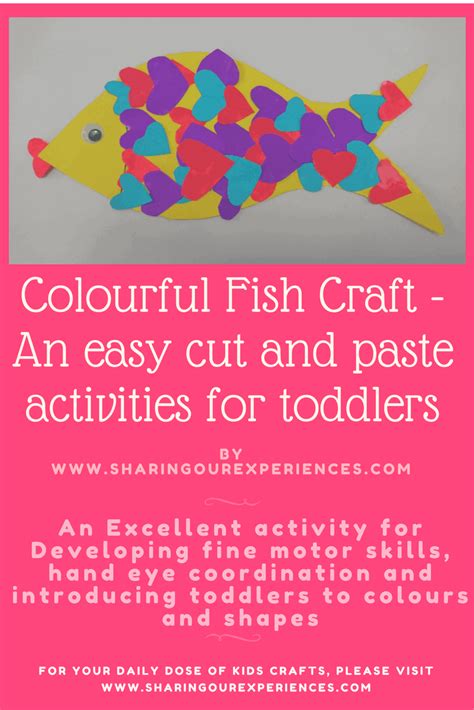 Colourful Fish Using Hearts Cut And Paste Activity For Kids