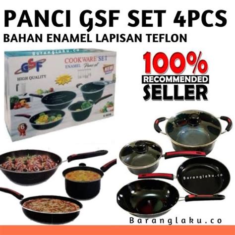 Jual COOKWARE 4IN1 GSF 3IN1 WAJAN SET ENAMEL PANCI ISI 3PCS 4PCS