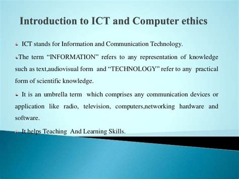 Ict And Computer Ethics