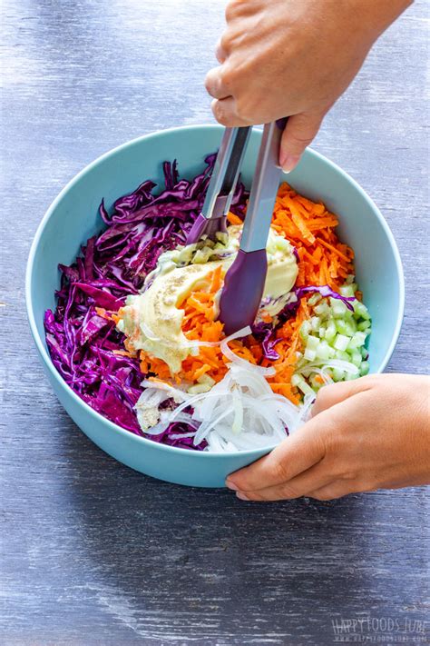 Creamy Red Cabbage Coleslaw Recipe - Happy Foods Tube