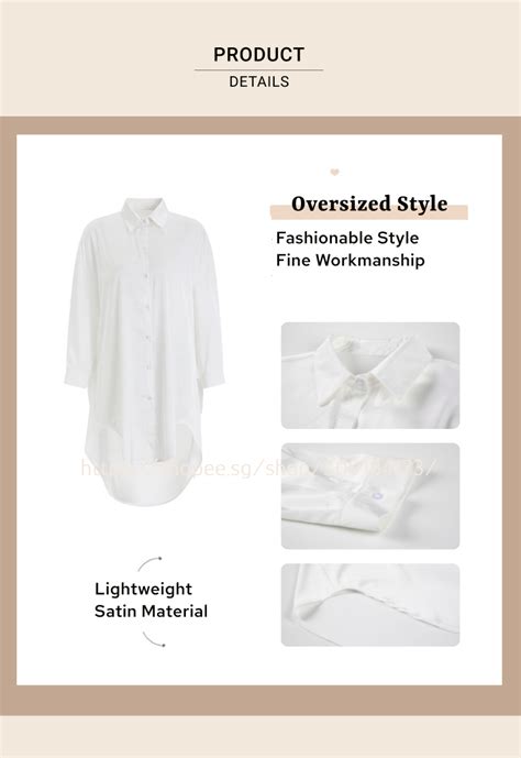 Sg Stock Fumiko Boyfriend Shirt Satin Smooth Plus Size Lingerie Sexy Sleepwear Women Nightwear