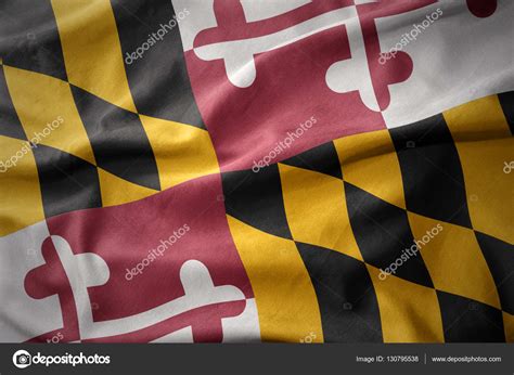 Waving Colorful Flag Of Maryland State — Stock Photo © Ruletkka 130795538