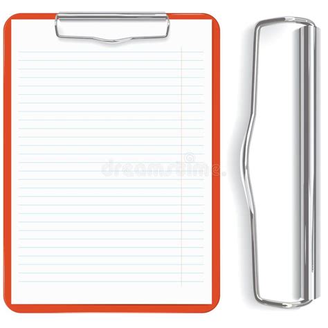 Red Clipboard And Paper Sheet Stock Vector Illustration Of Bulletin